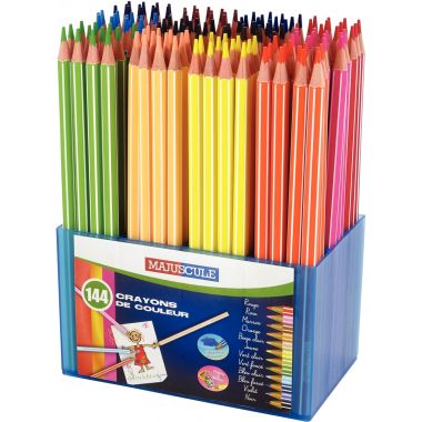 Classpack de 144 crayons de couleur Majuscule 3mm assortis