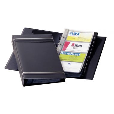 Reliure 4 anneaux VISIFIX pour 200 cartes de visite gris