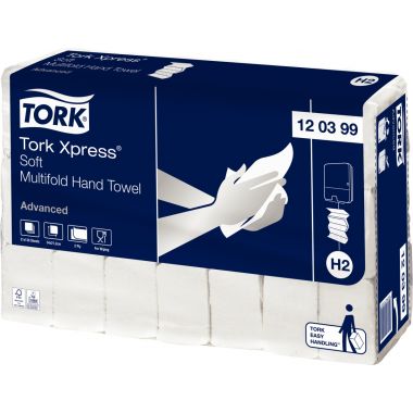 Tork - Paquet de 2856 essuie-mains H2 pliage M blanc - 120399-00