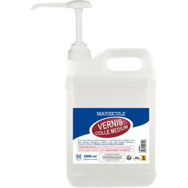 Bidon de 5L de vernis colle Majuscule + 1 pompe