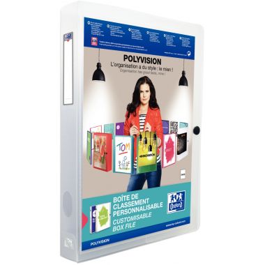 Boite de classement personnalisable en polypropylène dos 4 cm, incolore