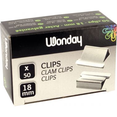 Boîte de 50 clips nickelé 18mm/4mm