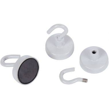 Blister 3 crochets de suspension magnétique diamètre 25mm blanc