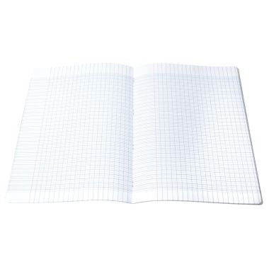 Piqûre 96 pages MAJUSCULE, format A4, papier blanc 90g, seyès, couverture polypropylène bleu