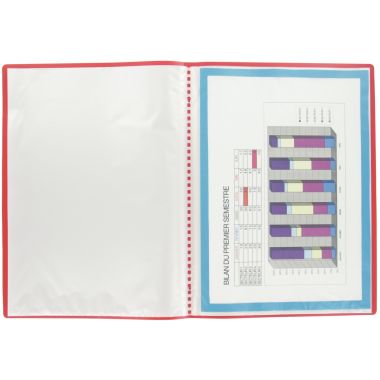 Protège-documents couverture souple en polypropylène 20 vues, rouge