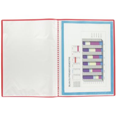 Protège-documents couverture souple en polypropylène 80 vues, rouge