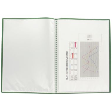 Protège-documents couverture souple en polypropylène 100 vues, vert