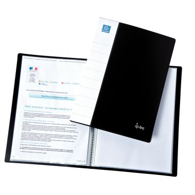 Protège-documents UP-LINE 160 vues, couverture en polypropylène rigide noir