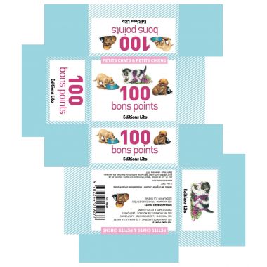 Boite de 100 images Petits chats et petits chiens