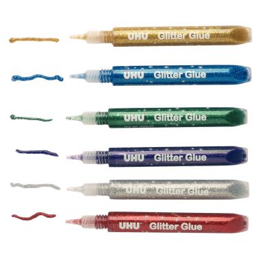 Blister de 6 tubes glitter de 10ml glue assorties