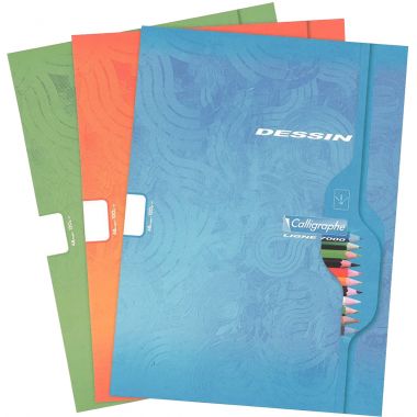 Cahier de dessin 48 pages, 24x32 cm, uni blanc, papier 120g