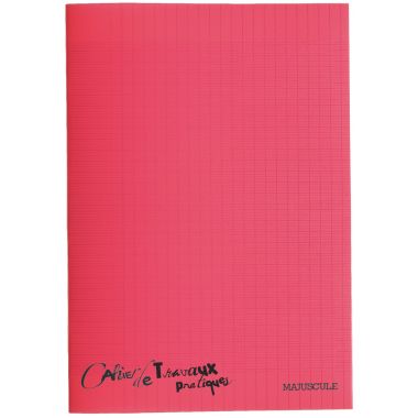 Cahier travaux pratiques MAJUSCULE, piqûre 96 pages, A4, seyès/uni blanc, couverture polypro