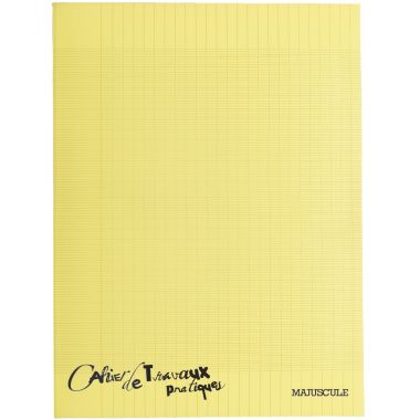 Cahier travaux pratiques MAJUSCULE, piqûre 96 pages, 24x32 cm, seyès/uni blanc, couverture polypro