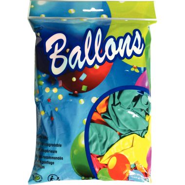 Sachet de 100 ballons de baudruche géants couleurs assortis