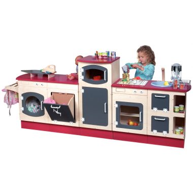 Colonne frigo et micro-ondes en bois - 866668