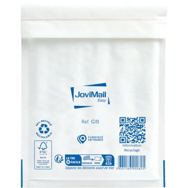 JoviMail - Carton de 100 enveloppes blanches bulles d'air 150x210mm Type C/0 - 153100103