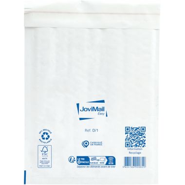 JoviMail - Carton de 100 enveloppes blanches bulles d'air 180x260mm type D/1 - 153100105