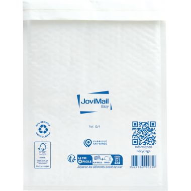 JoviMail - Carton de 50 enveloppes blanches bulles d'air 240x330mm Type G/4 - 153100118