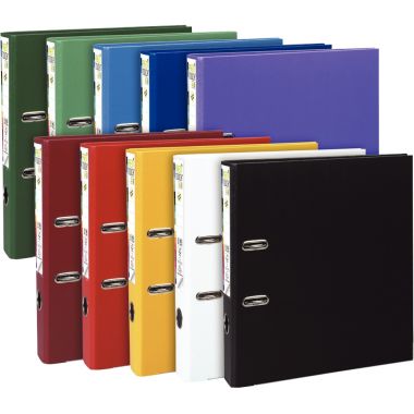 Exacompta - Lot de 10 classeurs à levier Exacompta PREM'TOUCH format A4+, dos 5 cm, couleurs vives assorties - 53154E