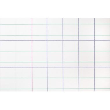 Cahier d'apprentissage MAJUSCULE 17x22 cm, piqûre 32 pages, double ligne 3mm IV, couverture PP rouge