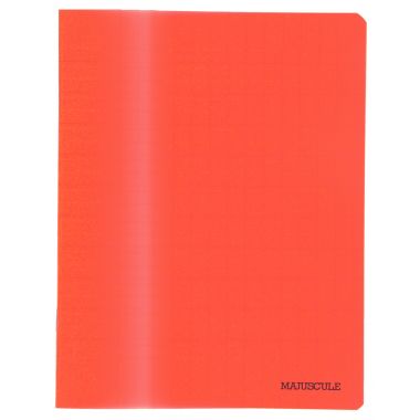 Cahier d'apprentissage MAJUSCULE 17x22 cm, piqûre 32 pages, double ligne 3mm IV, couverture PP rouge