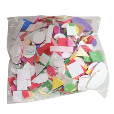 Sachet de 720 formes variées en mousse de caoutchouc souple et adhésif, couleurs assorties