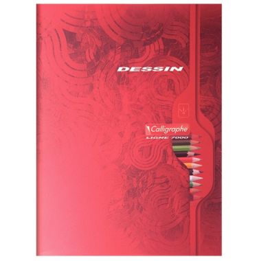 Clairefontaine - Cahier de dessin 32 pages, format 17x22 cm, uni blanc, papier 90g - 7551C