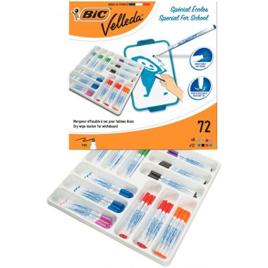 Classpack de 72 feutres Velleda 1721 pointe fine assortis