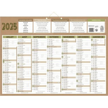 Calendrier semestriel 7 mois par face Natura 40,5x55cm