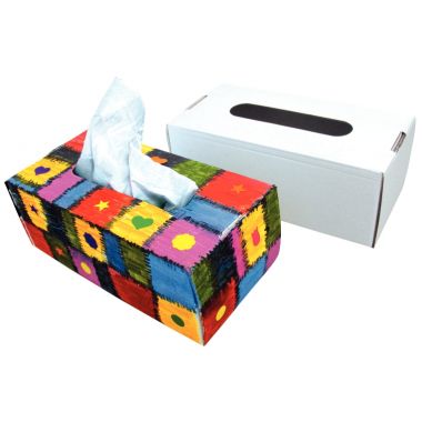 Lot de 10 boîtes à mouchoirs en carton blanc
