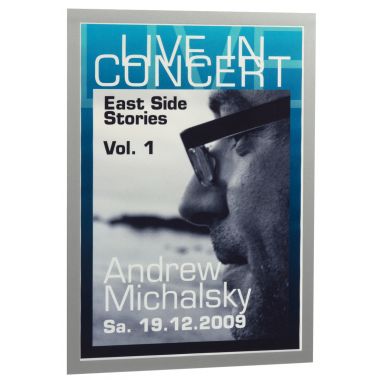 Sac de 2 cadres d'affichage A3 adhésif repositionnable avec contour magnétique argent