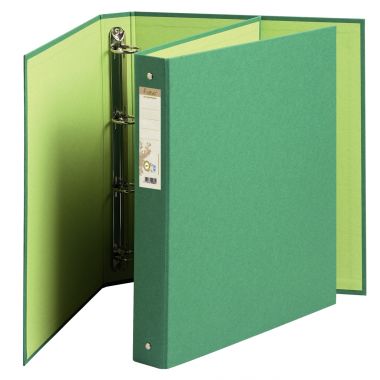 Classeur 4 anneaux rembordé papier recyclé FOREVER, format A4, dos 4 cm, vert
