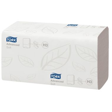 Tork - Carton de 3750 essuie-mains H3 pliage V blanc - 290163