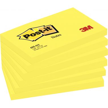 Paquet 6 blocs 100 feuilles Post-it 76 x 127 mm coloris Jaune néon