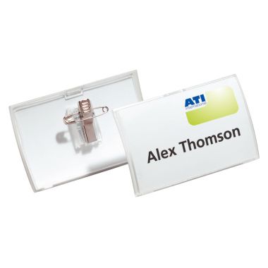 Boîte de 25 badges pliables Click Fold fixation pince combi