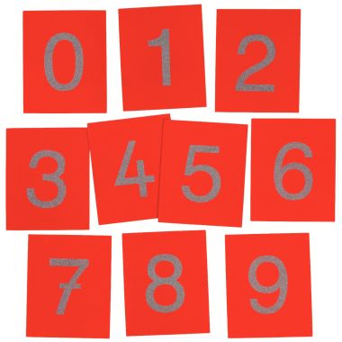Lot de 10 chiffres 16x13cm relief + boite