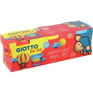 Set de 3 pots de 220G de pâte à jouer GIOTTO bébé couleurs assorties