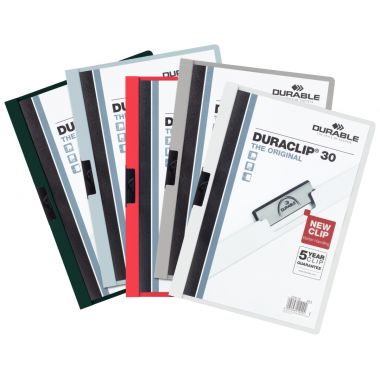 Carton de 25 chemises DURACLIP dos 3 mm coloris assortis