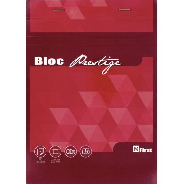 Bloc prestige de bureau FIRST 80 feuilles, format A5, quadrillé 5x5, papier blanc 80g