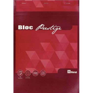 Bloc prestige de bureau FIRST 80 feuilles, format A4, quadrillé 5x5, papier blanc 80g