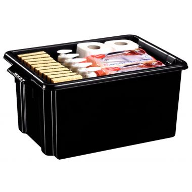 Bac de rangement 32L noir