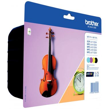 Brother VIOLON pack de 4 cartouches jet d'encre noire, cyan, magenta et jaune haute capacité authentique (LC127XLVALBP)