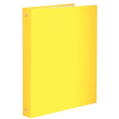 Classeur 4 anneaux en carton plastifié, format A4, dos 4 cm, jaune