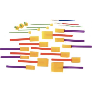 Sachet de 25 pinceaux mousse assortis