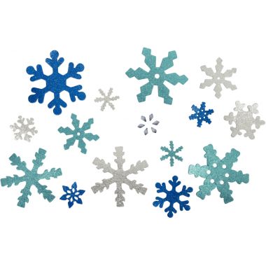 Lot de 240 flocons de neige en mousse de caoutchouc pailletée