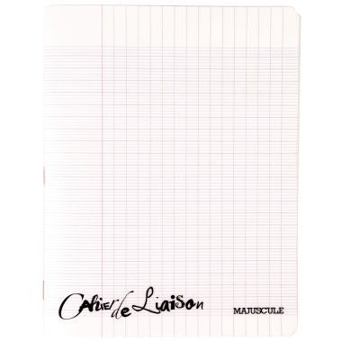 Cahier de liaison 48 pages MAJUSCULE, format 17x22 cm, seyès, couverture polypropylène incolore