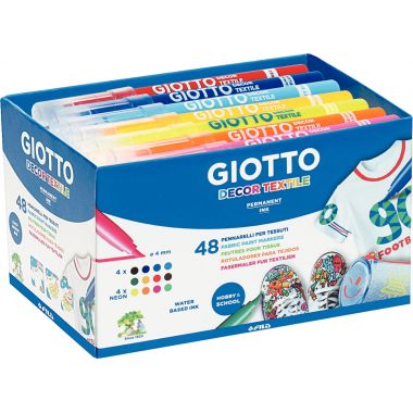 Giotto - Schoolpack de 48 feutres textile pointe moyenne coloris assortis - F494700