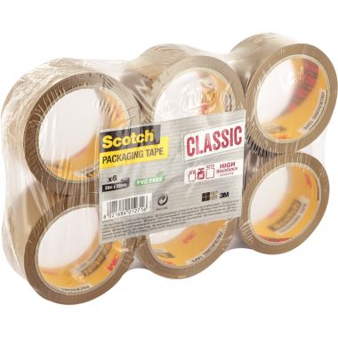 Scotch 3M - Lot de 6 rouleaux adhésifs en polypropylène havane 66mx50mm - BP1081
