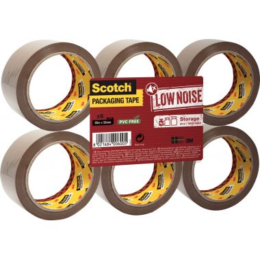 Lot de 6 rouleaux adhésifs en polypropylène acrylique havane 66mx50mm
