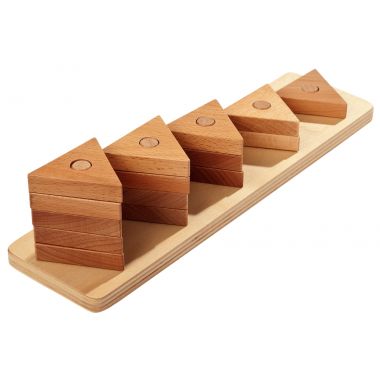 Lot de 12 encastrements assortis en bois naturel